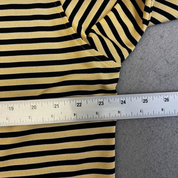 Vtg Fairway Greene Golf Polo Mens XL Black Yellow Striped Tech 1/4 Button Shirt - Picture 4 of 7